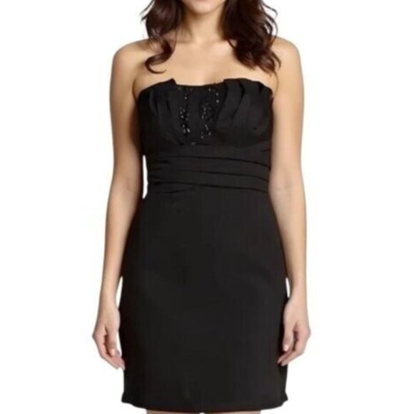 Romeo & Juliet Couture Beaded Strapless Mini Dress Black M NWT Party Homecoming - Picture 1 of 13